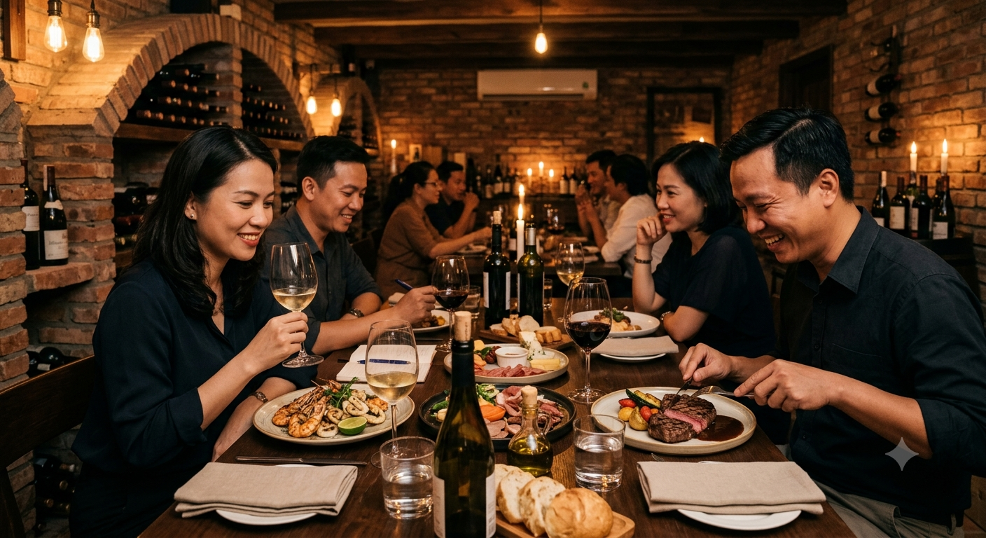 Nguyên tắc cơ bản khi kết hợp món ăn và rượu vang
